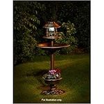 NEW 3 in 1 Bird Bath with Solar Light and Planter Garden Summer Birds Water