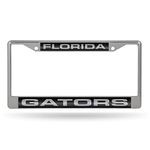 NCAA Florida Gators Laser Cut Inlaid Standard Chrome License Plate Frame