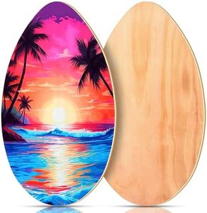 Soulchen 35 Inch Skimboard with High Gloss Clear Coat Wooden Skim Boards Beach Skimboards for Beginners, Kids, Teenagers, Adults and All Skimming