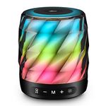 LFS Bluetooth Speaker with Lights, Portable Wireless Speakers, 20W Sound, 7 Color Lights, 20H Playtime, Night Light Party Speaker for Home, Camping, Bedroom, Gaming