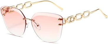 AEVOGUE Sunglasses For Women Oversized Rimless Diamond Cutting Lens Sun Glasses AE0534