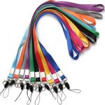 10 Pack Neck Lanyard Office Nylon Woven Neck Lanyards 10 Colors Straps for Badges Holders with J-Hook Enhanced Model Hook Ether Ideal for Men,Women ID Name Badges,Keys,Cell Phone USB Stick