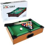 Mini Pool Table,Mini Wooden Billiards Table with 16 Balls, 2 Cues, Triangle Rack,Mini Table Top Billiards Snooker for Family Game Parties (style 1)