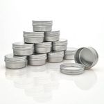 Avalon 15ml Aluminum Silver Metal Pots - Pack of 25 - Empty Small Mini Metal Tins for Cosmetics/Lip Care/Craft Storage/Nail Art/Survival/Stash Tins - BPA Free, Airtight, Refillable