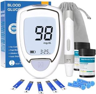 Blood Glucose Monitor Kit, Diabetic Test Kit with 100 Blood Sugar Test Strips &Lancets, Blood Glucose Meter for Auto Eject, No Coding & Large LCD Screen for Seniors, Glucometer Diabetes Testing for Travel & Home Use