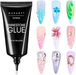 Makartt Rhinestone Glue Gel - 30G Ultra Strong Hold UV/LED Cured Nail Glue Adhesive for Charms, Gems, Diamonds, Chrome & Aurora Powder, 3D Gel Nail Art Sculpting, Glitter, Decals, Salon DIY Easy Use