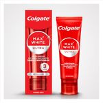 Colgate Max White Ultra Active Foam Teeth Whitening Toothpaste 75ml | whiter teeth in 3 days* | enamel safe for daily use | removes deep stains* | fluoride whitening toothpaste | clinically proven