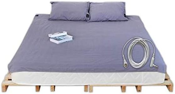 CONDUCTIVE Brand Grounding Flat Bed Sheet with Grounded Connection Cable (75 x 54 inch, Grey Color) User for Wellness Benefits Sleep