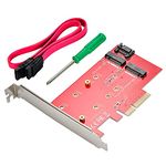 Tobo Dual M.2 PCIE Adapter for SATA or PCIE NVMe SSD with Advanced Heat Sink Solution,M.2 SSD NVME (m Key) and SATA (b Key) 22110 2280 2260 2242 2230 to PCI-e x 4 Host Controller Expansion Card (PCI-E-2x SATA M.2) TD-402HS