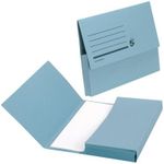 New. 5 Star Document Wallet Half Flap 285gsm Capacity 32mm Foolscap Blue [Pack 50]