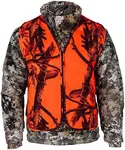 Klarny Orange Camo Vest, High-Visibility, Waterproof Deer and Bow Hunting Gear for Men, Women, Kids, Ultra-Quiet Hunter Orange Vest for Safety, Comfort, Essential Hunting Accessories, Large