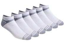 Eddie Bauer Men's Dura Dri Moisture Control 6-Pair Low Cut Socks, White (6 Pairs), Large