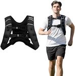 Costway Weighted Vest, 15 kg Workout Vest with Adjustable Buckles & Mesh Bag, Body Weight Vest with Cardio Reflective Strip for Running Muscle Building Workout Walking (15 kg)