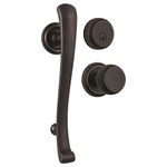 BRINKS - Rourke Keyed Door Handleset, Stafford Indoor Decor Door Knob, Almarrion Deadbolt Lockset, Tuscan Bronze - Hands-Free Front Entrance Lock Set