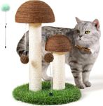 Odoland Cat Scratching Post Mushroom Natural Sisal Board Scratcher for Kitten Health and Good Behavior, Furniture Scratch Deterrent Accessories for Cats and Kitten