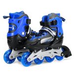 Twilight Enterprise® New Inline Skates, Adjustable Inline Roller Skates for Boys Kids & Girls, 7 to 14 Years Unisex Outdoor Skating Shoes Roller Blades with Led Flash Lights (4 Wheel) (Blue)