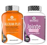 Naturyz Calcium Plus with Calcium Citrate Vitamin D Magnesium & Zinc Ideal Supplement for Bone Health & Joint Support & Jointe Maximum Strength(1500mg) Glucosamine 400mg Chondroitin 400mg MSM, Tablet