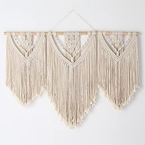 Mokof Large Macrame Wall Hanging, Boho Wall Art Decor for Living Room, Bedroom, Home Office - Bohemian Woven Tapestry Wall Decoration, 43"x32"