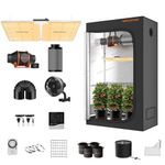 Spider Farmer 2024 Update 4x2 Grow Tent Kit Complete SF-2000 LED Grow Light with Samsung LM301H EVO Diodes & Dimmable 24" x 47" x 71" Growing Tent 4 Inch Inline Fan Ventilation System Grow Setup Kit