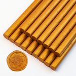 Wax Seal Sticks, Ioggtser 16 Pieces Glue Gun Wax Seal Sticks for Wax Seal Stamp, Sealing Wax Sticks for Making Exquisite Wax Seals for Wedding Invitations, Cards, Envelopes（Amber Gold）