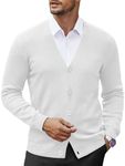 COOFANDY Men's V Neck Cardigan Sweater Casual Lightweight Button Down Knitted Cardigan Sweater