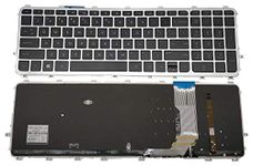 Sierra Blackmon US Layout Keyboard for HP Envy 17-j 15-j000 15-j000 15t-j000 15z-j000 17-j000 17-j000 Series Silver Frame, Black Key Cap, with Backlight