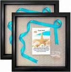 12x12 Display Shadow Box Frame (2-Pack) with Linen Background and 16 Stick Pins - Ready to Hang Shadowbox Picture Frame - Easy to Use - Box Display Frame, Baby and Sports Memorabilia Wedding Baby