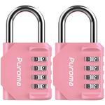 Puroma 2 Pack Combination Lock 4 Digit Locker Lock Outdoor Waterproof Padlock for School Gym Locker, Sports Locker, Fence, Toolbox, Gate, Case, Hasp Storage (Rose Pink)