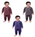 Baby Comforts Baby Boy's and Girl's Fleece and Spandex Body Warmer Thermal Set Inner Wear Suit for Winter Protection (Multicolour, 0-24 Months)-Pair of 3