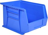 Rhino Pack of 10 x Tuff Bin35 Blue Plastic Storage Parts Bins - Stacking Component Box Ideal for Garage Workshop or Warehouse Picking Bin