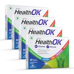 Health Ok Mankind's Multivitamin with Natural Ginseng & Taurine Power; Lemon Flavour, 100% Vegetarian (4 x 10 tablets)