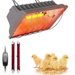250W Chicken Coop Heater, Infrared Heat Lamp, Waterproof Winter Heater, Thermostat Poultry Heat Lamps with Adjustable Hanging Chain for Chicks, Puppies, Cats, Pigs, Dogs, Reptile