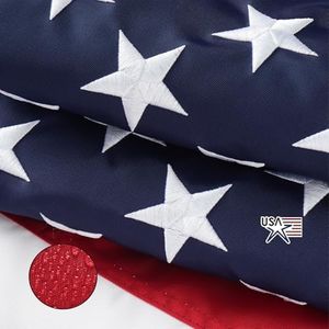 SYII American Flag 30x60 Ft TearProof Series for Outside, Heavy Duty Tough Spun All Weather US Flag for High Wind, Embroidered Stars Sewn Stripes and Brass Grommets
