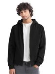 LAZYCHUNKS® Men's Solid Full Sleeve Fleece Hoodies for Men,Trendy and Comfortable Sweatshirts for Men,Stylish Winter wear with Hood and Packets,Fashionable Hooded Sweatshirts. Black