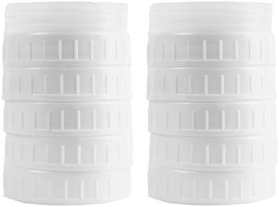 20 Pieces White Plastic Mason Jar Lids with Silicone Grommets, Gift Wrap Container Small Food Storage Cover, Reusable Leak Proof Screw Can Cap, Fit Regular Mouth 70mm