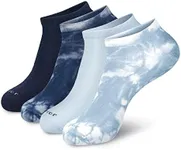 MONFOOT Men's/Women's 4 Pairs Cotton Low Cut Ankle Socks, Tie-dye Large Multipack
