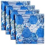 Maison d' Hermine Napkin 100% Cotton 20"x20" Decorative Washable Table Cloth Napkins, Dining, Holidays, Buffet Parties & Wedding Use, Summer Blues - Spring/Summer (Set of 4)