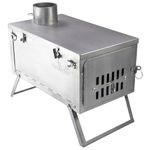 Winnerwell Fastfold Titanium Tent Stove | Ultralight 4 Pound Titanium Wood Burning Stove for Tents and Shelters | Includes Chimney Pipe | Functions as Ultralight Firepan