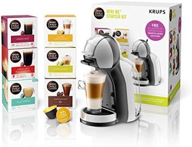 KRUPS Nescafé Dolce Gusto Mini Me, Single Serve Capsule Coffee Machine Starter Kit, Including 6 boxes of Coffee Pods, KP123B41, Arctic Grey and Black
