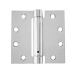 Spring Hinge Self Closing Hinge Commercial Door Standard Weight Butt Hinge Fire Rated Note Size 4.5 x 4 for Canada Concealed Bearing Brushed Chrome (US26D) Finish 1 Pack