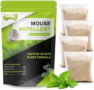 Nehaii Mouse Repellent, Rat Repellent Outdoor, Peppermint Oil Rat Repellent, Mice Repellent Indoor, Rat Deterrent, Rodent Repellent, Rat Deterrent, Mouse Deterrent -4Packs