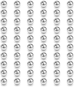 D.Bella 60pcs 316L Surgical Steel Replacement Balls Body Jewelry Piercing Barbell Parts 14G 5mm Balls for Women Men