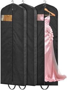 MISSLO 72" Wedding Dress Garment Bag Waterproof Garment Bags for Travel for Women Dress Bags for Gowns Long for Closet Storage 3-Pack, Black