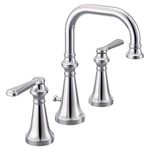 Moen TS44102 Colinet Traditional Two Widespread High-Arc Bathroom Faucet Taps with Lever Handles, Valve Required, Chrome