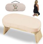 Monk & Llama Meditation Bench - Foldable, Ergonomic, Bamboo Kneeling Stool with Extra Comfortable Cushion — Perfect Seiza Bench Meditation Stool Chair for Prayer & Travel - Deeper & Enjoyable Sessions