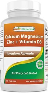 Best Naturals Calcium Magnesium Zinc with D3 300 Tablets