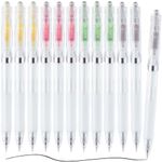 M&G 12 Pcs Gel Pens, 0.5mm Retractable Fine Point Gel Pens, Black Ink Rollerball Pens with 4 Colors Pen Holder, Quick Drying Gel Pens Smooth Writing for Note Taking Office School Women Men