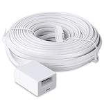 SPEPY BT Telephone Extension Cable, White BT Male to Female Extension Cable 6-Pin Straight Through Telephone Cable for BT UK Landline Phone Cord Home & Office Fax Modem Extender 6 Wire(10M)