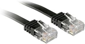 LINDY Patch Cable Cat6 Flat Ribbon Unshielded Black 5.00 m 5 m