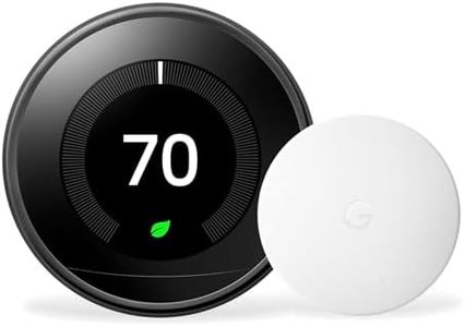 Google Nest Learning Thermostat (3rd Generation) (T3018-US) with Nest Temperature Sensor (T5000SF) (Mirror Black)